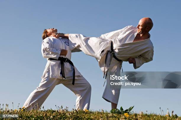 Karaté - Fotografias de stock e mais imagens de Taekwondo - Taekwondo, Brigar, Mulheres