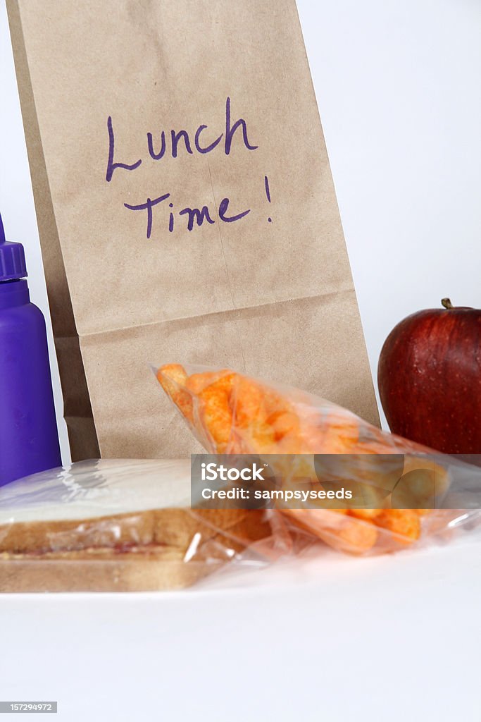 Pranzo scolastico - Foto stock royalty-free di Panino al burro di arachidi e gelatina