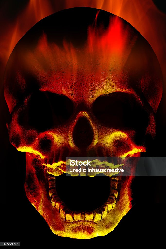 Череп Flame - Стоковые фото Пламя роялти-фри