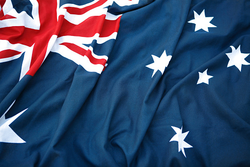 Australian Flag full frame, close up