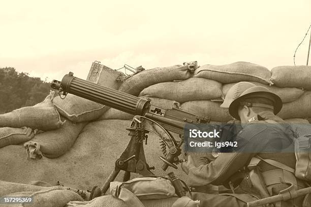 Wwi Trench Sepia Stock Photo - Download Image Now - World War I, UK, War