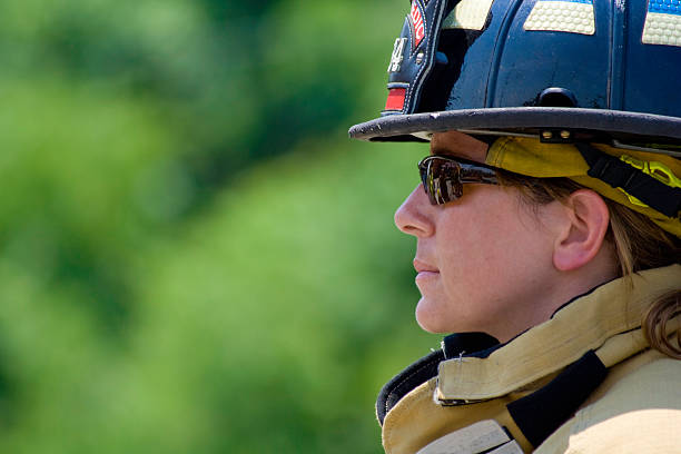 A feeling regret of a firefighter, sit and rests after performing an emergency response at a failed with fire hydrant valve