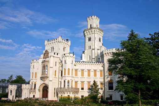 Magnificent Hluboka Castle in Hluboka nad Valtavou in Czech Republic.