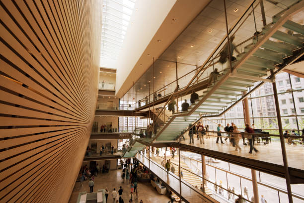 opera house - lobby architecture contemporary people foto e immagini stock