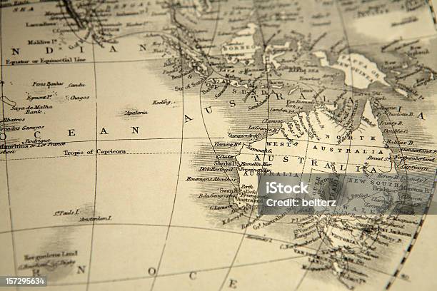 Australia Map Stock Photo - Download Image Now - Map, Australia, Old-fashioned