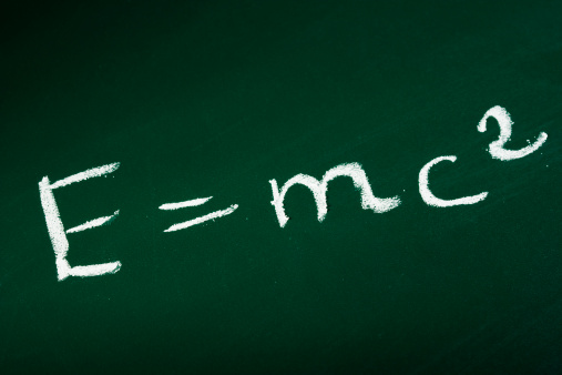 E=mc2 in chalkboard