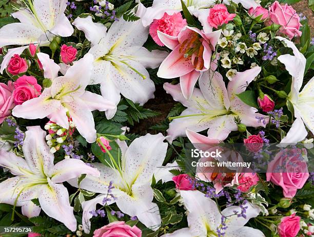 Lily Wreath Stock Photo - Download Image Now - Bunch of Flowers, Religious Offering, Arrangement