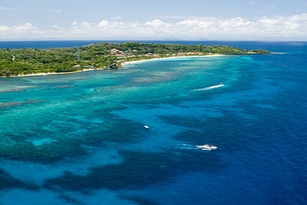 istock Aerial view of tropical island 157295956