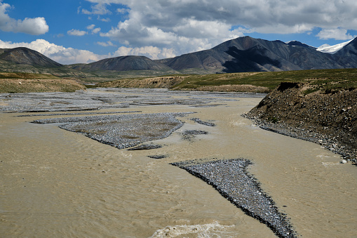 Karasay river on Arabel plateau, Tien Shan mountains, Kyrgyzstan