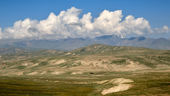 Highland valley in Tien Shan mountains. Arabel plateau