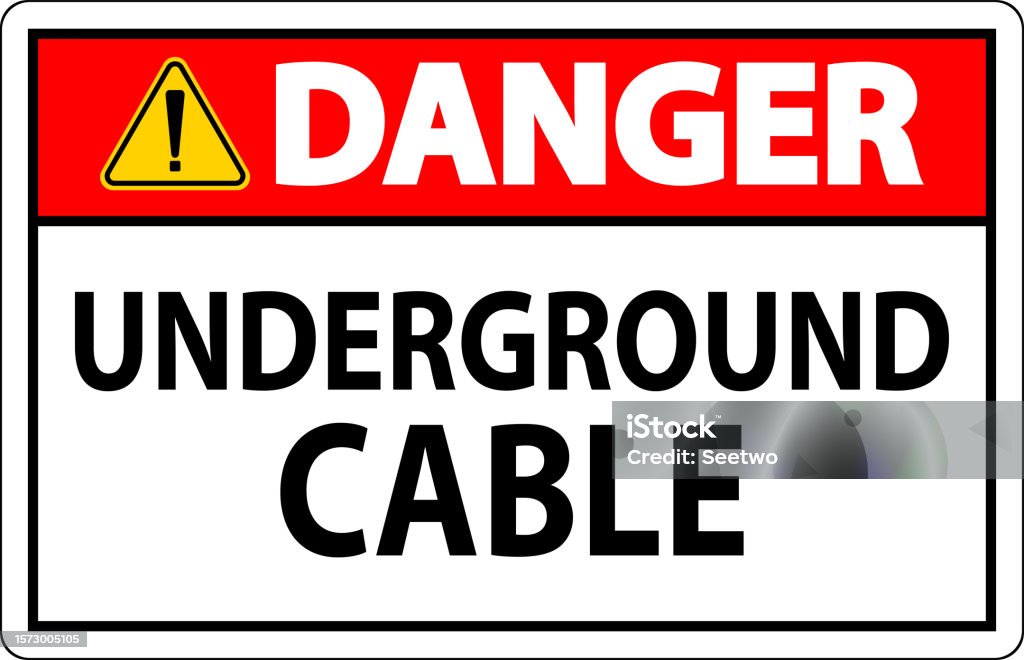 Cable Risk Icon Danger Sign Underground Cable Stock Illustration - Download Image Now ...