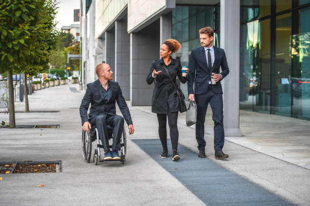 istock Mixed Race Businesspeople Going For A Lunch Break 1573006728