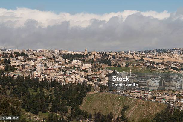 Paesaggio Urbano Di Gerusalemme - Fotografie stock e altre immagini di Ambientazione esterna - Ambientazione esterna, Asia Occidentale, Blu