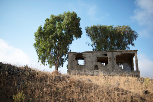 wreckage from kippur war at the golan heights, Israel