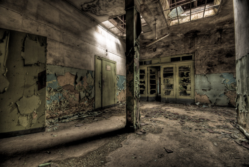 Old and dirty hospital in HDR.
