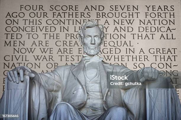 Lincoln E Endereço De Gettysburg - Fotografias de stock e mais imagens de Memorial de Lincoln - Memorial de Lincoln, Abraham Lincoln, Discurso de Gettysburg
