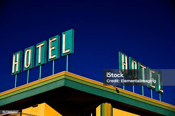 호텔 코너 팻말 호텔에 대한 스톡 사진 및 기타 이미지 - 호텔, 네온, 모텔