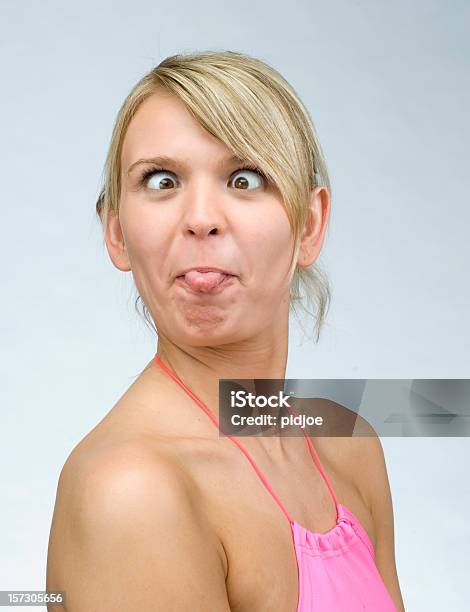 Sacar La Lengua Foto de stock y más banco de imágenes de Adulto - Adulto, Bizco, Boca humana