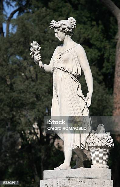 Neoclassical Sculpture Of A Woman Piazza Del Popolo Rome Stock Photo - Download Image Now