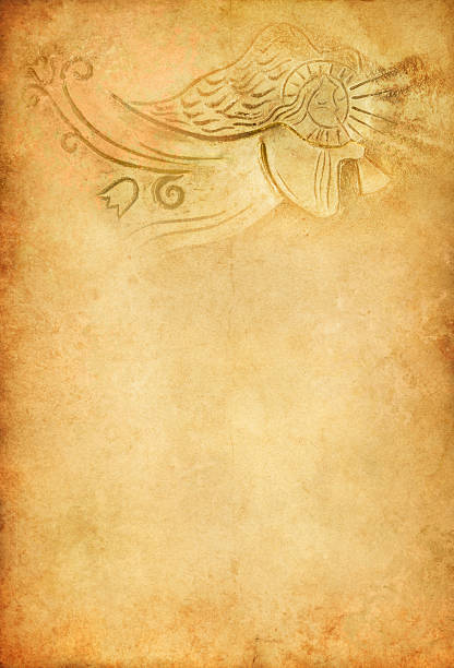 istock angel with trumpet on old paper 157307047