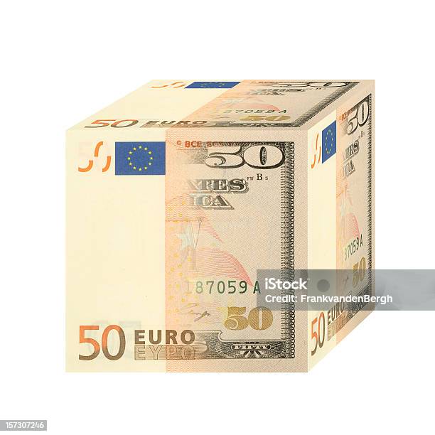 Photo libre de droit de Fusionné En Euros Dollars banque d'images et plus d'images libres de droit de Billet de dollars américains - Billet de dollars américains, Monnaie de l'Union Européenne, Symbole de l'euro