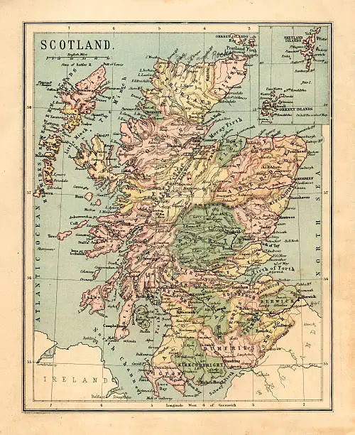 Photo of Mid-Victorian map of Scotland