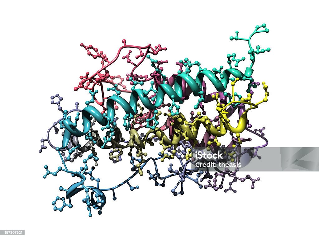 Модель Гормон роста человека - Стоковые фото Протеин роялти-фри