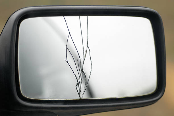 Broken Rear Mirror stock photo