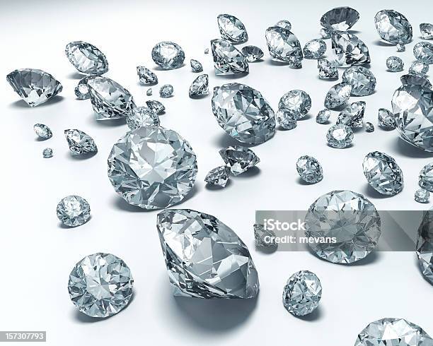 Foto de Diamantes e mais fotos de stock de Azul - Azul, Criação Digital, Diamante - Pedra preciosa