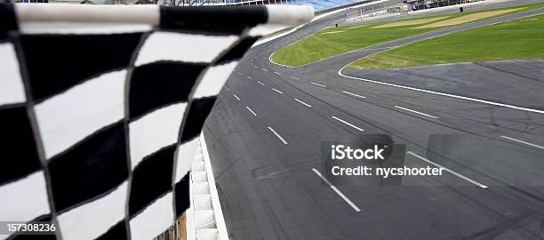 Checkered Flag And Motor Speedway Stock Photo - Download Image Now - Stock Car, Sports Track, Motor Racing Track