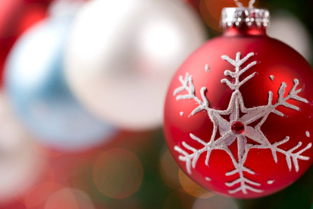 istock Christmas Ornament Close Up with Snowflake, Copy Space 157308294