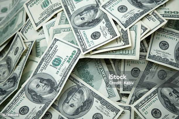 Money Pile 100 Dollar Bills Stock Photo - Download Image Now - Currency, US Paper Currency, Paper Currency