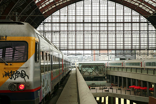 monochrome architecture station roof span pattern and design