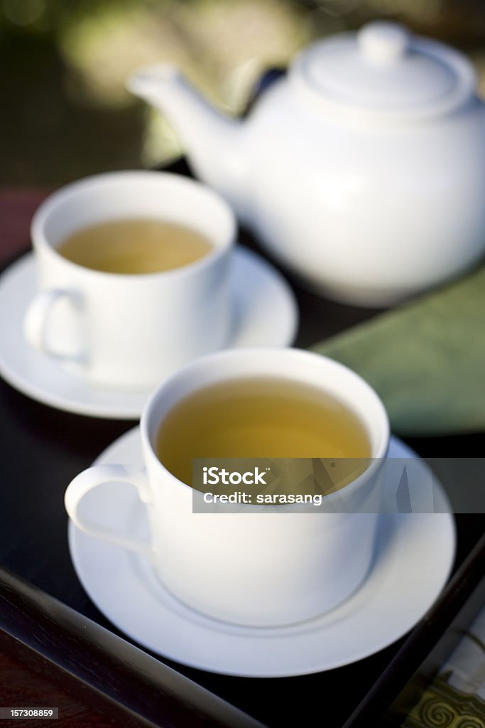 Chá na bandeja de mogno - Foto de stock de Alimentação Saudável royalty-free