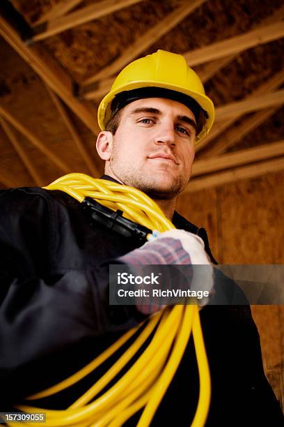 Foto de Duro Trabalhador e mais fotos de stock de Armação de Construção - Armação de Construção, Artigo de vestuário para cabeça, Autoconfiança