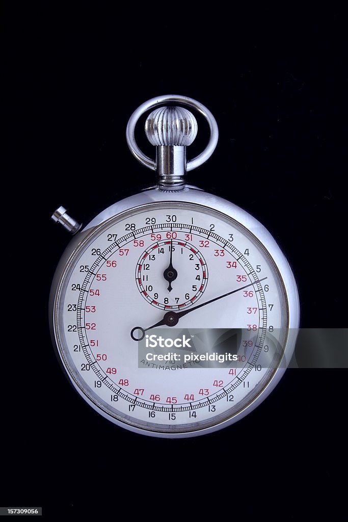 Cronometro su nero - Foto stock royalty-free di Accuratezza