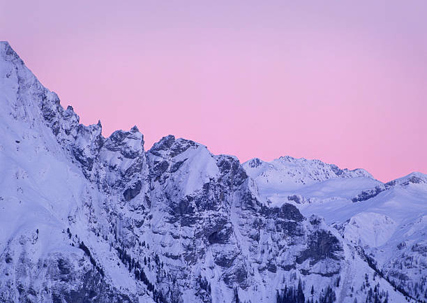 alpenglühen - alpenglow tirol sunrise snow stock-fotos und bilder