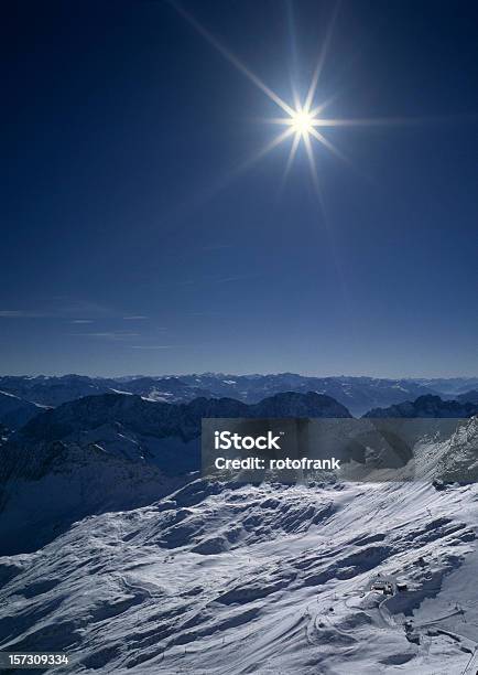 Sun Over The Mountain Alps Stock Photo - Download Image Now - Back Lit, Blue, Cold Temperature