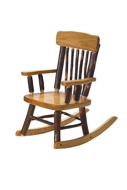 Child’s furniture Amish Rocking Chair Hickory stock photo