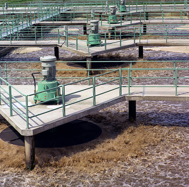 Sewage Farm stock photo