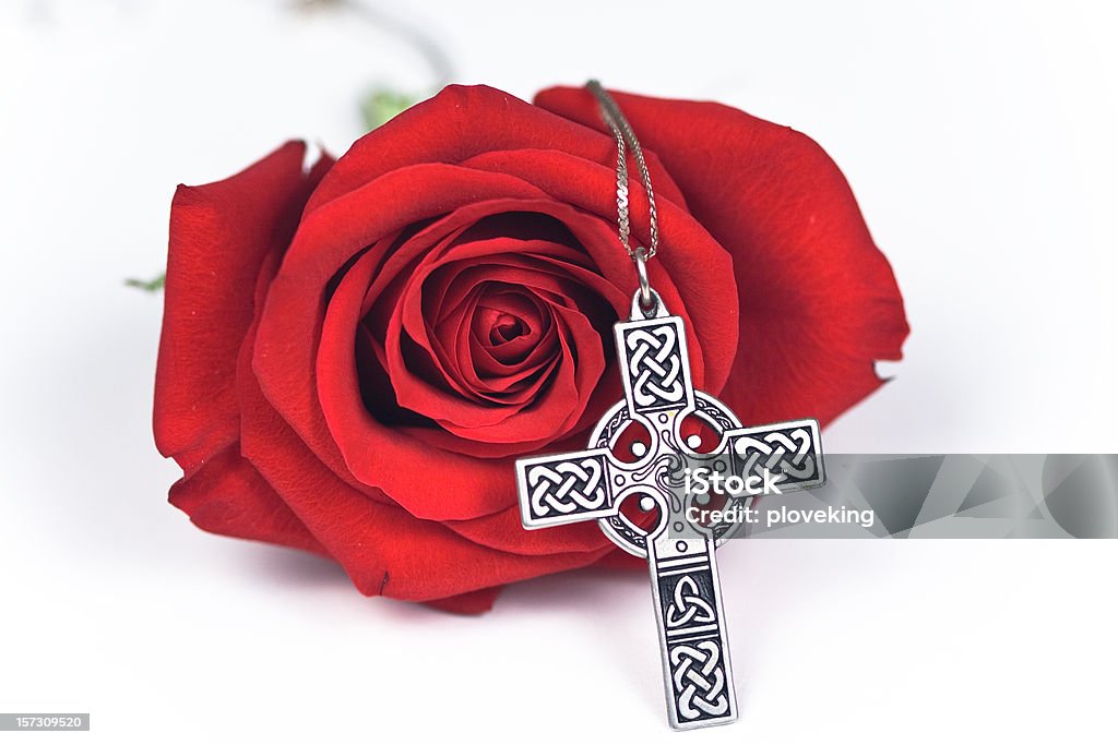 Rose and cross  Celtic Cross Stock Photo