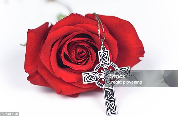 Rose And Cross Stock Photo - Download Image Now - Celtic Cross, Celtic Style, Necklace