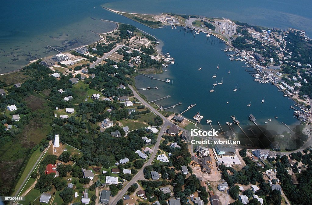 Ocracoke Island from the Air  Outer Banks - North Carolina Stock Photo