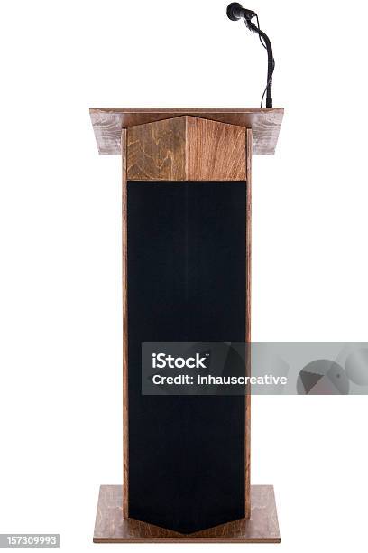 Podium Stock Photo - Download Image Now - Lectern, Cut Out, Microphone