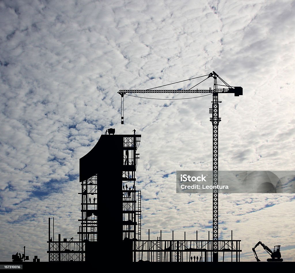 Number One Scaffolding and a big number 1. Zoom in to see the people working. Adult Stock Photo