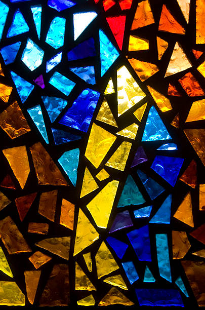 Stained Glass A close up on stained glass in a church. stained glass photos stock pictures, royalty-free photos & images