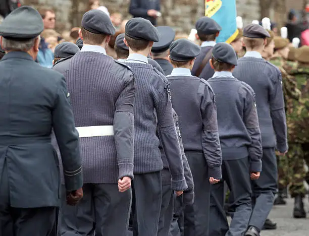 Airforce cadets marching