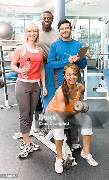 Multicultural Fitness Lovers Stock Photo - Download Image Now - Gym, Health Club, Multiracial Group