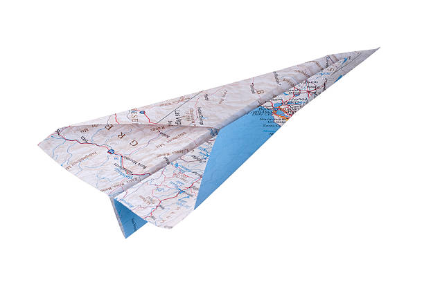 Map Paper Airplane stock photo
