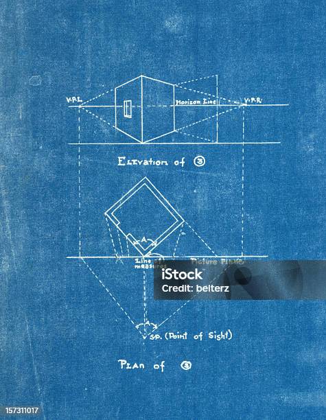 Blueprint Background Stock Illustration - Download Image Now - Textured, Blueprint, Backgrounds